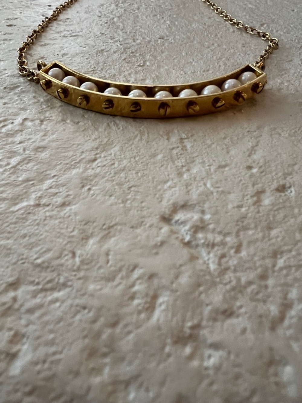 Lele Sadoughi Pearl Slider Necklace, OS, Gold - Picture 4 of 5